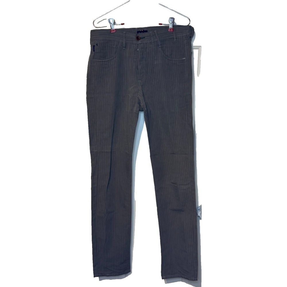 Paul Smith Women's‎ Pants Pinstriped Button Fly Lightweight Trouser Green 29L
